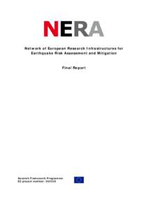 Network of European Research Infrastructures for Earthquake Risk Assessment and Mitigation Final Report  Seventh Framework Programme
