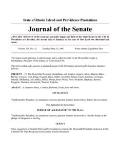 Quorum / United States Senate / Joseph A. Montalbano / Blais / Division of the assembly / Maselli / Rhode Island Senate / Parliamentary procedure / Government / Recorded vote