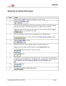 Setting Up An Outlook Rule Lesson