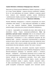 Microsoft Word - Tydzień Bibliotek w Bibliotece Pedagogicznej w Skawinie.doc