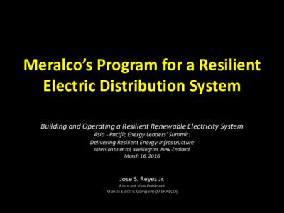 BRACING for STORMS The MERALCO Preparedness Program from Typhoon and Earthquake