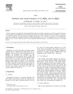 Journal of Alloys and Compounds[removed]L12–L16  L www.elsevier.com / locate / jallcom