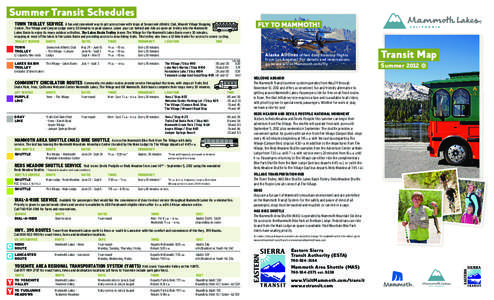 Summer Transit Schedules FLY TO MAMMOTH!