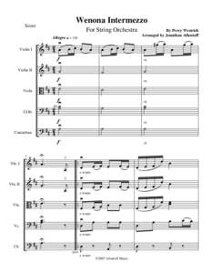 Wenona Intermezzo  Score For String Orchestra Allegro q = 120