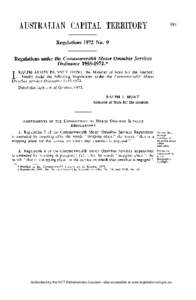 Regulations 1972 No. 9  Regulations under the Commonwealth Motor Omnibus Ordinance[removed].*  Services