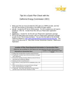 Tips for a Quick Plan Check with the California Energy Commission