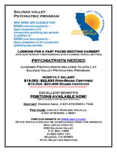 Psychiatrist Recruitment Flyer