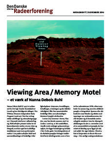 StiftetMEDLEMSNYT / november 2014 Viewing Area / Memory Motel – et værk af Nanna Debois Buhl