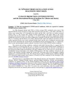 Tropical meteorology / Climatology / Climate / El Niño-Southern Oscillation / La Niña / Sea surface temperature / Climate Prediction Center / El Niño / Atlantic Equatorial mode / Atmospheric sciences / Meteorology / Physical oceanography