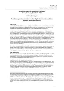 AC[removed]Updated version of 19 February 2013 Second Meeting of the Adaptation Committee Bonn, Germany, 5–8 March 2013 Information paper