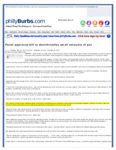 Panel approves bill to decriminalize small amounts of pot - www.phillyburbs.com: Burlington County Times: marijuana, decriminal