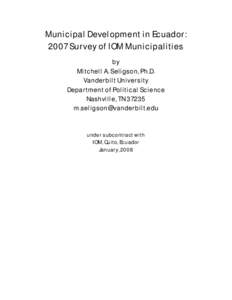 Municipal Development in Ecuador: 2002 Baseline Survey