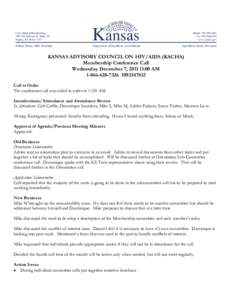 KANSAS ADVISORY COUNCIL ON HIV/AIDS (KACHA)