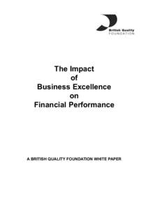 The Impact of Business Excellence on Financial Performance