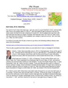 The Texan Newsletter of the Texas NTS CW Net (TEX) ** See “TSN Corner” on the Last Pages **