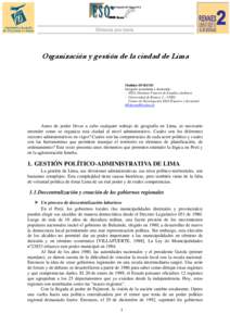 M.DURAND, Instituciones de Lima y Ordenamiento territorial