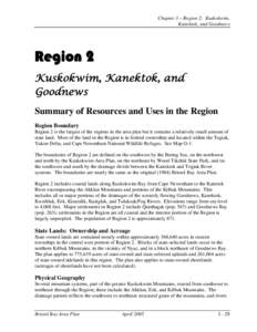 Chapter 3 – Region 2: Kuskokwim, Kanektok, and Goodnews Region 2 Kuskokwim, Kanektok, and Goodnews