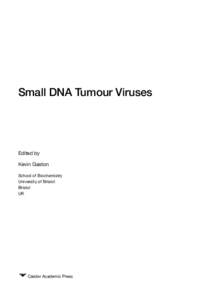 Small DNA Tumour Viruses  Edited by Kevin Gaston School of Biochemistry University of Bristol