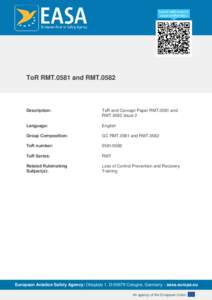 ToR RMT.0581 and RMTDescription: ToR and Concept Paper RMT.0581 and RMT.0582 Issue 2