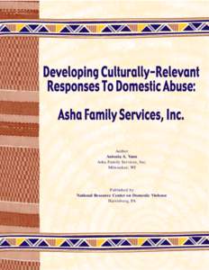 Author Antonia A. Vann Asha Family Services, Inc. Milwaukee, WI  Published by