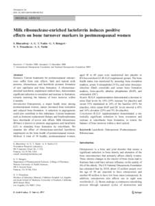 Osteoporos Int DOI[removed]s00198[removed]ORIGINAL ARTICLE  Milk ribonuclease-enriched lactoferrin induces positive