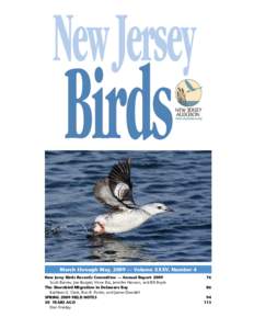 Birds March through May, 2009 — Volume XXXV, Number 4 New Jersy Birds Records Committee — Annual Report 2009 Scott Barnes, Joe Burgiel, Vince Elia, Jennifer Hanson, and Bill Boyle The Shorebird Migration in Delaware 