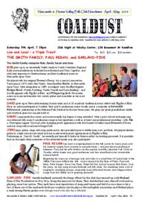 Newcastle & Hunter Valley Folk Club Newsletter April – May[removed]Contributions for this newsletter; [removed] (subject Coaldust’)