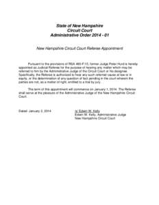 Microsoft Word - Peter Hurd Referee Appointment Circuit Court[removed]doc