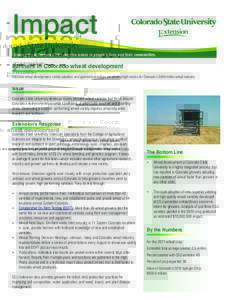 ,PSDFW 6KDULQJWKHGLIIHUHQFH&68([WHQVLRQPDNHVLQSHRSOH·VOLYHVDQGWKHLUFRPPXQLWLHV Partners in Colorado wheat development Improved wheat development, variety adoption, and agronomy practices are yielding high re