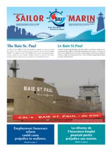 Seafarers’international union of canada Affiliated with SIUNA • AFL-CIO • ITF • CLC Syndicat international des marins canadiens Affilié aux SIUNA • AFL-CIO • ITF • CTC