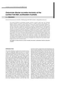 Australian Journal of Earth Sciences[removed], 475–490  Ordovician–Silurian accretion tectonics of the