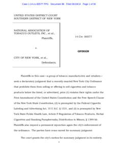 Case 1:14-cv[removed]TPG Document 88 Filed[removed]Page 1 of 36  UNITED STATES DISTRICT COURT SOUTHERN DISTRICT OF NEW YORK  NATIONAL ASSOCIATION OF