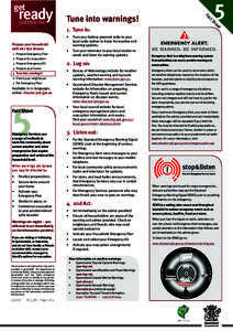 Disaster preparedness / Tsunami / Warning systems / Standard Emergency Warning Signal / Emergency Alert System / Tsunami warning system / Flood warning / State Emergency Service / State of emergency / Emergency management / Public safety / Management