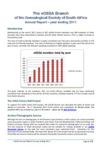 eGSSA Annual Report for year ending 2011