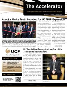 Quarterly Newsletter of the UCF Business Incubation Program  Quarterly Newsletter of the UCF Business Incubation Program Volume 5  Issue 10