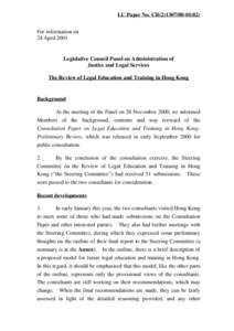 LC Paper No. CB[removed]) For information on 24 April 2001 Legislative Council Panel on Administration of Justice and Legal Services