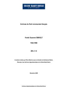Archives du Parti communiste français  Fonds Suzanne GIRAULTJ 1-5