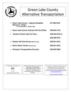 Green Lake County Alternative Transportation