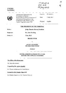 International Criminal Tribunal for the former Yugoslavia / International Criminal Tribunal for Rwanda / Theodor Meron / Law / Fausto Pocar