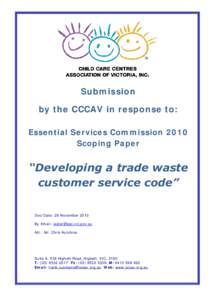 Submission by the CCCAV in response to: Essential Services Commission 2010 Scoping Paper  “Developing a trade waste