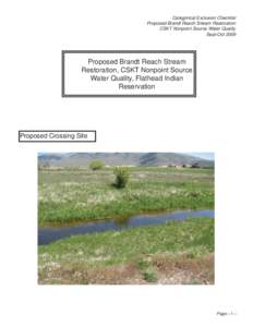 Categorical Exclusion Checklist Proposed Brandt Reach Stream Restoration CSKT Nonpoint Source Water Quality Sept-Oct[removed]Proposed Brandt Reach Stream
