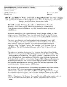 Microsoft Word - PR[removed]Lake Elsinore Narcotics Operation[removed]docx