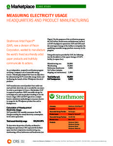 CAS E STUDY  Measuring Electricity Usage Headquarters and Product Manufacturing  Strathmore Artist Papers™