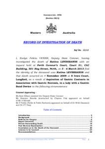 Coroners Act, 1996 [Section[removed]Western  Australia