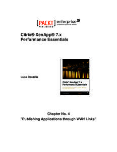 Citrix® XenApp® 7.x Performance Essentials Luca Dentella  Chapter No. 4