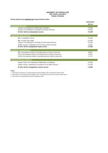 UNIVERSITY OF STRATHCLYDE FEE LEVELS[removed]Faculty of Science All fees quoted are per academic year unless otherwise stated. International[removed]