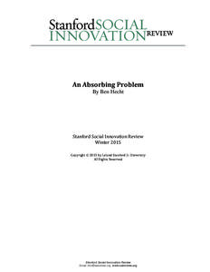 An Absorbing Problem By Ben Hecht Stanford Social Innovation Review Winter 2015 Copyright  2015 by Leland Stanford Jr. University