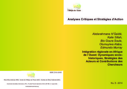 Analyses Critiques et Stratégies d’Action  Abdarahmane N’Gaïdé, Kalie Sillah, Bio Goura Soule, Olumuyiwa Alaba,