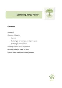 Scattering Ashes Policy  Contents Introduction Objectives of the policy