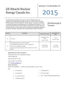 January 1 to December 31  GE-Hitachi Nuclear Energy Canada Inc